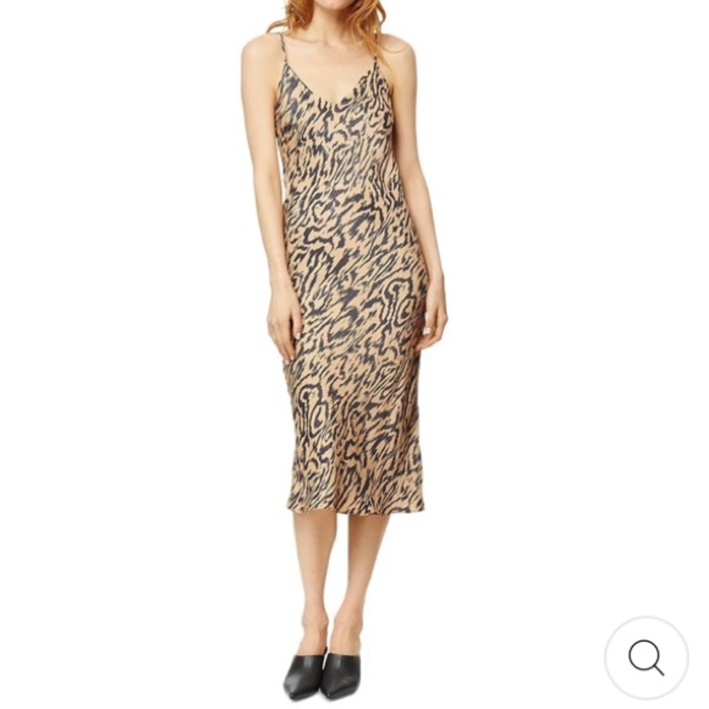 Habitual animal print sleeveless midi slip dress